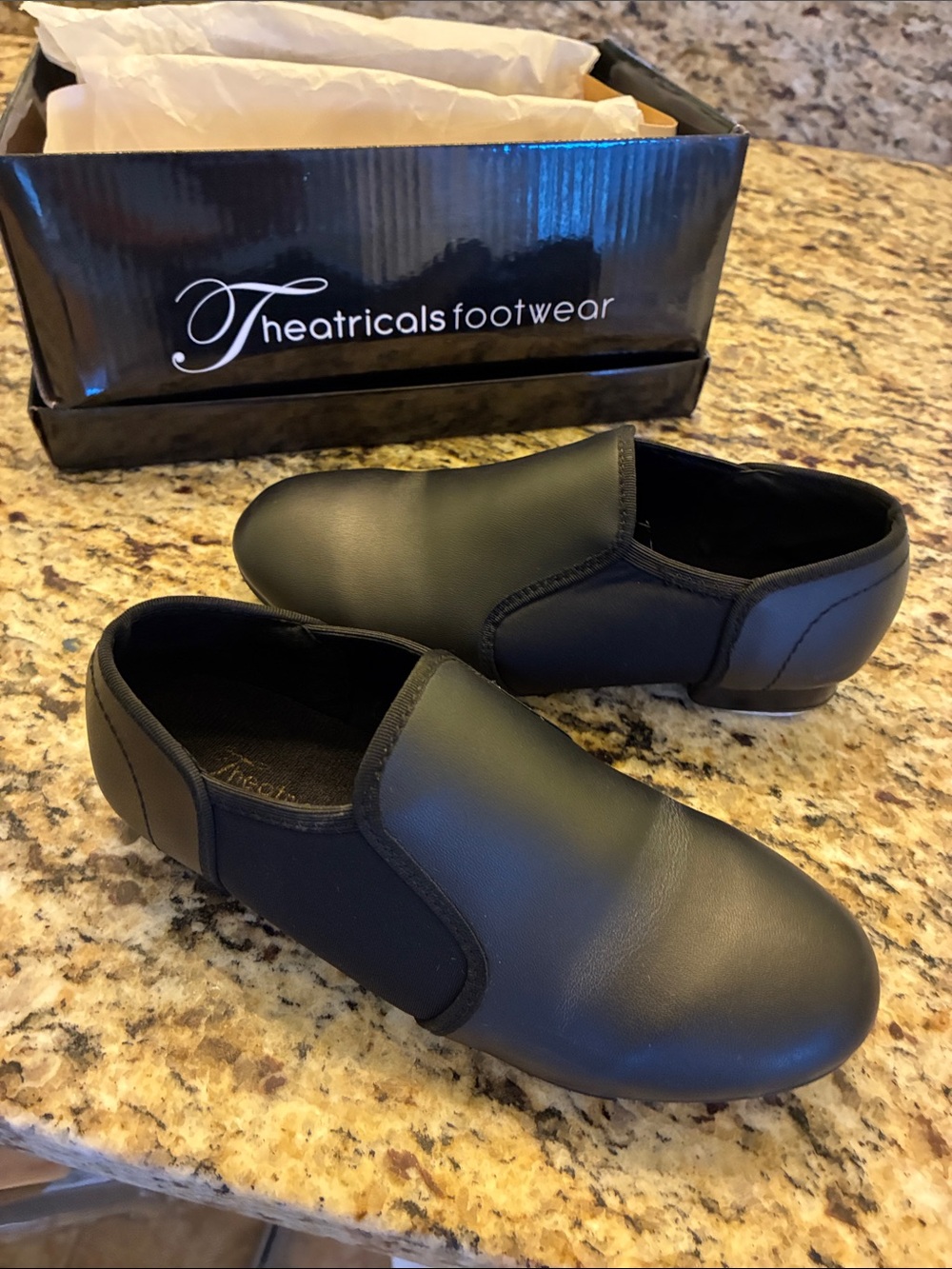 Theatricals Footwear Kids Black Slip-On tap Dance Shoes